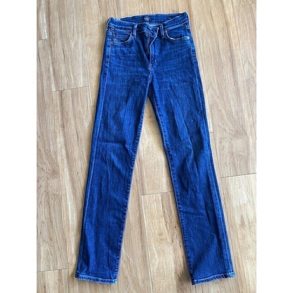 Citizens of Humanity Jeans Women's 25 Blue Cara High Rise Cigarette Ankle Dark - Picture 1 of 9